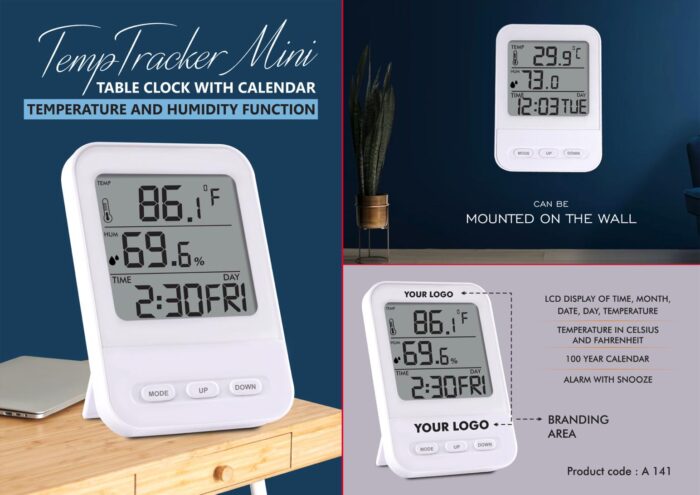 Table Clock with Calendar, Temperature and Humidity function | Wall Hanging function